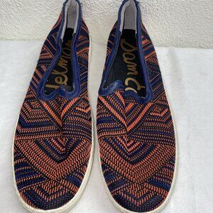 Sam Edelman Women's Size 8,5M Slip On Becker Sneakers m Orange/Blu  Aztec print